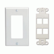   SCP 204D-WT 4 PORT DECORATOR STYLE WALL PLATE INSERT - WHITE:  2