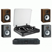   Audio-Technica AT-LP60 Bluetooth + Topaz AM5 + MONITOR AUDIO Monitor Reference 1 Black/Walnut