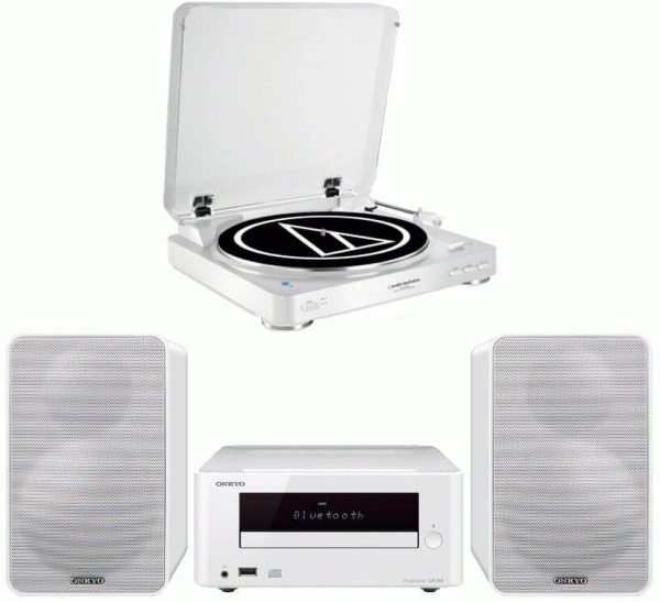    Audio-Technica AT-LP60 Bt White +  ONKYO CS-265 White (Audio-Technica)