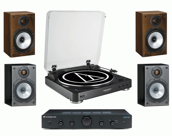    Audio-Technica AT-LP60 Bluetooth + Topaz AM5 + MONITOR AUDIO Monitor Reference 1 Black/Walnut (Audio-Technica)